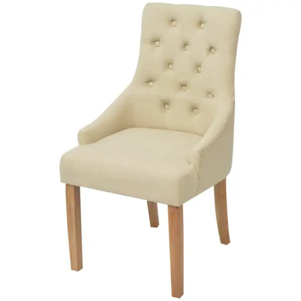 Kreemjasvalged käetugedega söögitoolid, tammepuidust jalgadega, 6 tk, 52 x 60 x 95,5 cm – 2