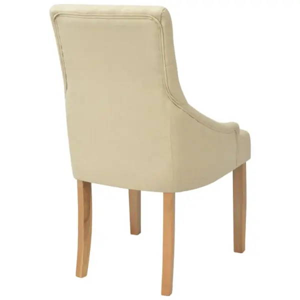 Kreemjasvalged käetugedega söögitoolid, tammepuidust jalgadega, 6 tk, 52 x 60 x 95,5 cm – 4