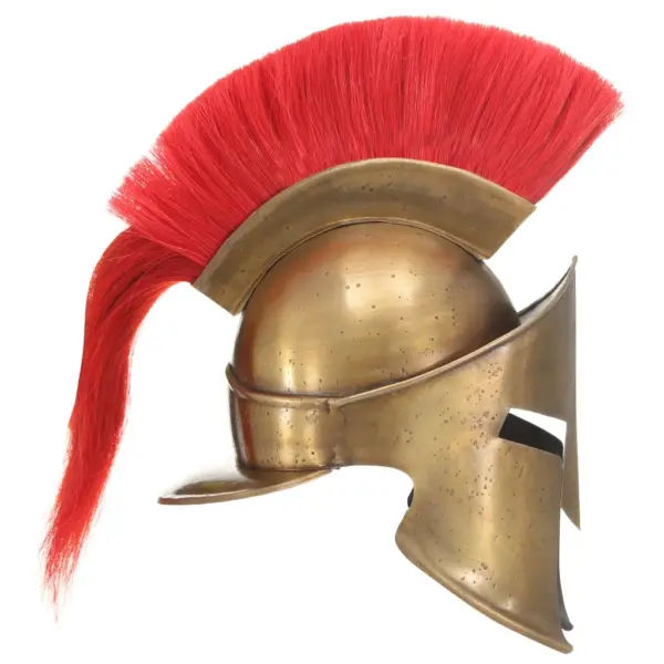 Antiikstiilis Sparta LARP-kiiver, messinguvärvi poleeritud teras, 29 x 21 x 40 cm – 3
