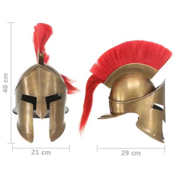Antiikstiilis Sparta LARP-kiiver, messinguvärvi poleeritud teras, 29 x 21 x 40 cm – 8