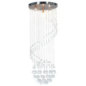 Spiraalne kristallhelmestega laelamp, hõbedane, G9, 30 x 80 cm