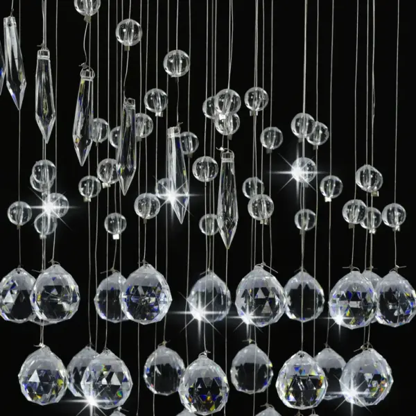 Spiraalne kristallhelmestega laelamp, hõbedane, G9, 30 x 80 cm – 5