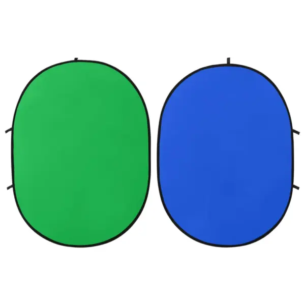 Kahepoolne ovaalne stuudio taustaekraan, roheline/sinine, 200 x 150 cm – 2