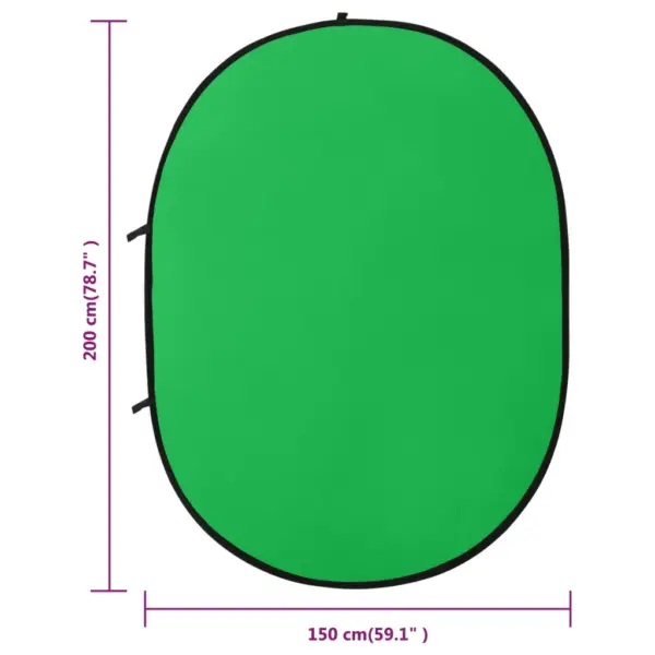 Kahepoolne ovaalne stuudio taustaekraan, roheline/sinine, 200 x 150 cm – 8