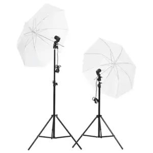 Stuudio valgustuskomplekt statiivid ja vihmavarjud, 2 x 13 W LED, 5500 K
