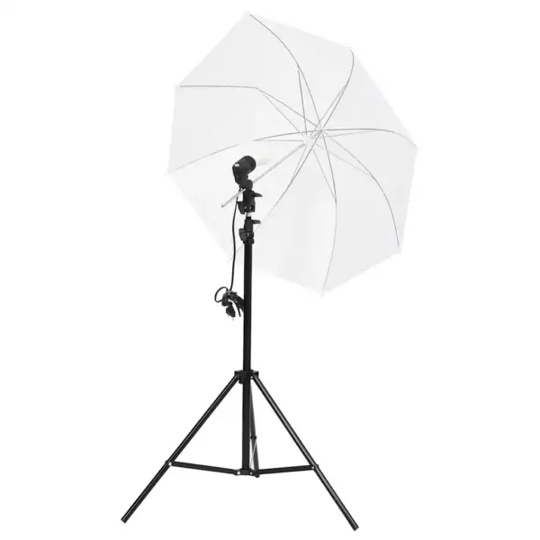 Stuudio valgustuskomplekt statiivide ja vihmavarjudega, 3 LED-pirni, 5500 K – 4