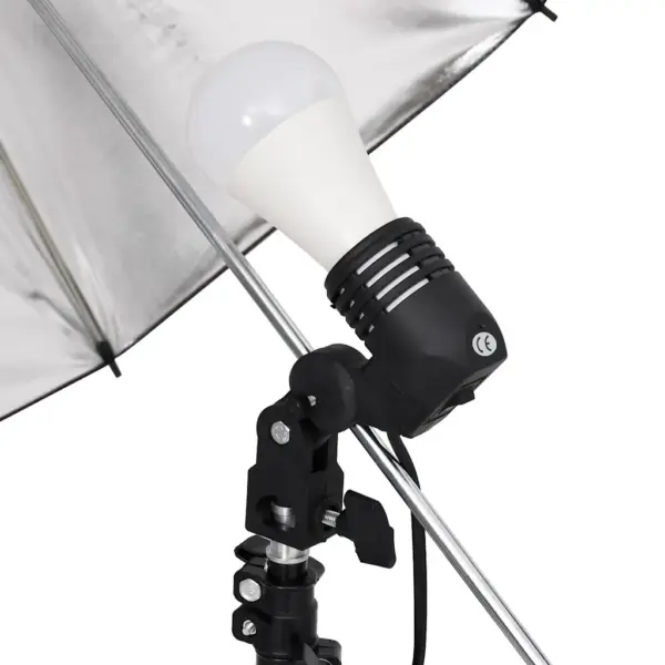 Stuudio valgustuskomplekt statiivide ja vihmavarjudega, 3 LED-pirni, 5500 K – 5