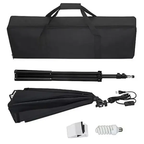 Stuudiovalgusti päevavalguslambiga ja lambi kattega 60 x 40 cm, 24 W, statiiv 78–230 cm – 3