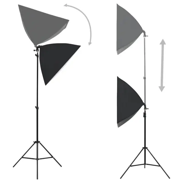 Professionaalne stuudiovalgustite komplekt softboxidega, 2 tk, 40 x 60 cm, terasest statiividega, must - 2