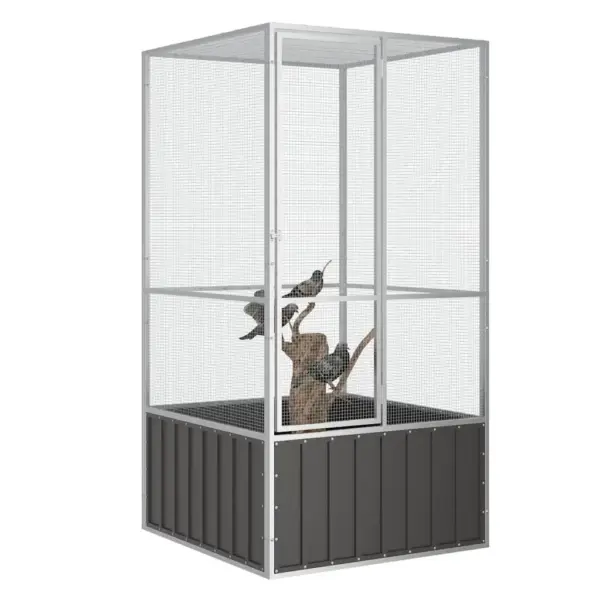 Suur välilinnupuur, antratsiithall tsingitud teras, 111 x 107 x 211,5 cm – 2