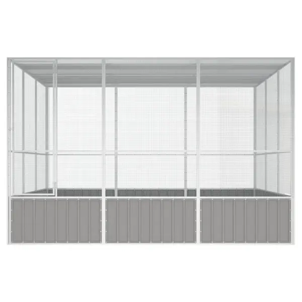 Suur välilinnupuur lukustatava uksega, hall tsingitud teras, 302,5 x 324,5 x 211,5 cm - 3