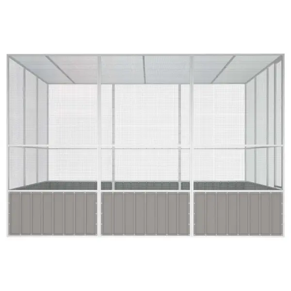 Suur välilinnupuur lukustatava uksega, hall tsingitud teras, 302,5 x 324,5 x 211,5 cm - 4