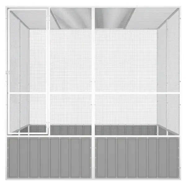 Suur välilinnumaja lindla, hall, tsingitud teras, 213,5 x 217,5 x 211,5 cm – 3