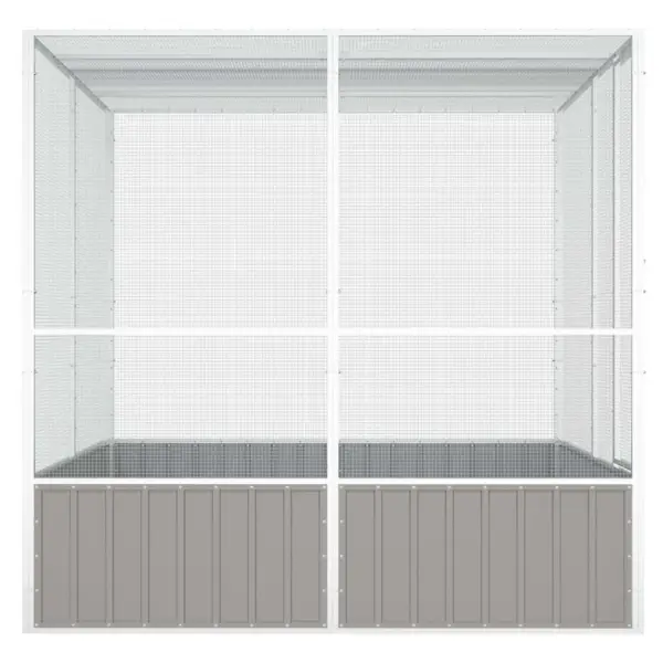 Suur välilinnumaja lindla, hall, tsingitud teras, 213,5 x 217,5 x 211,5 cm – 4