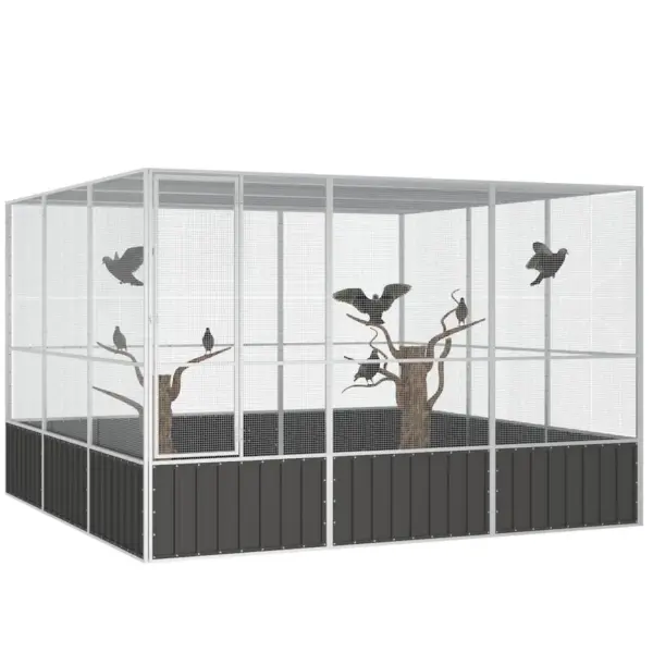 Suur antratsiithall välilinnupuur tsingitud terasest, 302,5 x 324,5 x 211,5 cm – 2