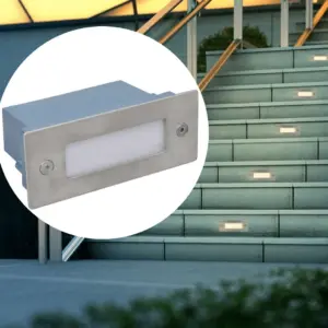 Süvistatavad LED trepivalgustid 6 tk, soe valge, IP54, 44 x 111 x 56 mm