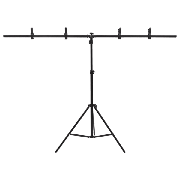 T-kujuline fototausta statiiv, reguleeritav, must metall, 151 x 60 x (70–200) cm – 3