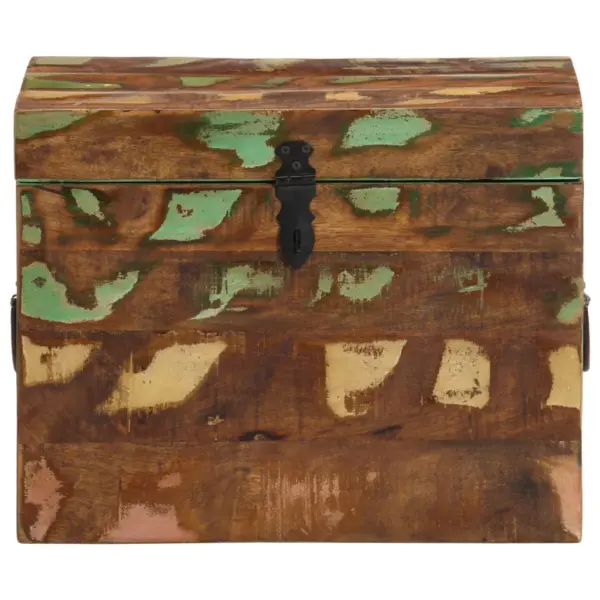 Antiikstiilis taaskasutatud täispuidust hoiukast, mitmevärviline, 39 x 28 x 31 cm – 5