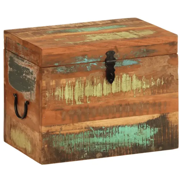 Antiikstiilis taaskasutatud täispuidust hoiukast, mitmevärviline, 39 x 28 x 31 cm – 6