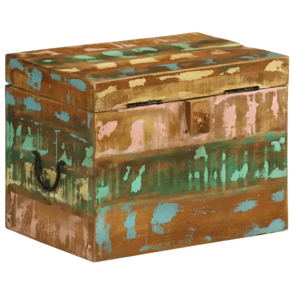 Antiikstiilis taaskasutatud täispuidust hoiukast, mitmevärviline, 39 x 28 x 31 cm – 8