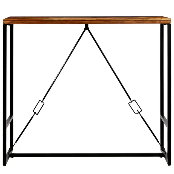 Tööstusliku stiiliga baarilaud taaskasutatud puidust ja terasraamiga, 120 x 60 x 106 cm – 3