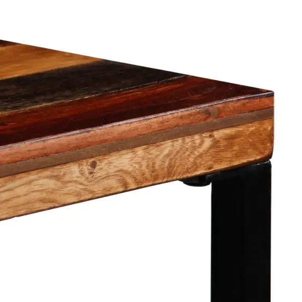 Tööstusliku stiiliga baarilaud taaskasutatud puidust ja terasraamiga, 120 x 60 x 106 cm – 5