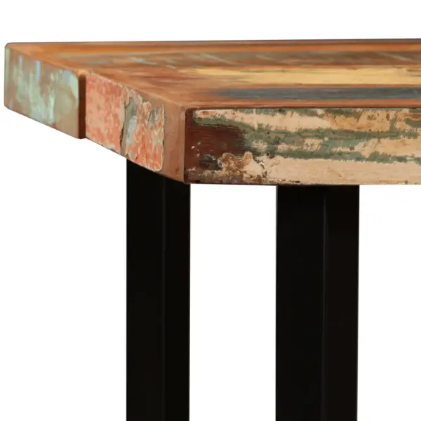 Tööstusliku stiiliga baarilaud taaskasutatud puidust ja terasest, 150 x 70 x 107 cm – 3