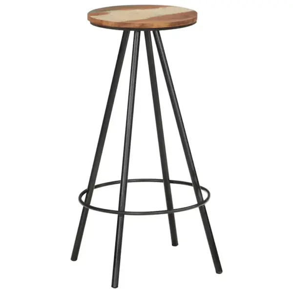 Tööstusliku stiiliga baaripukid, taaskasutatud puit ja teras, 4 tk, 30 x 76 cm – 2