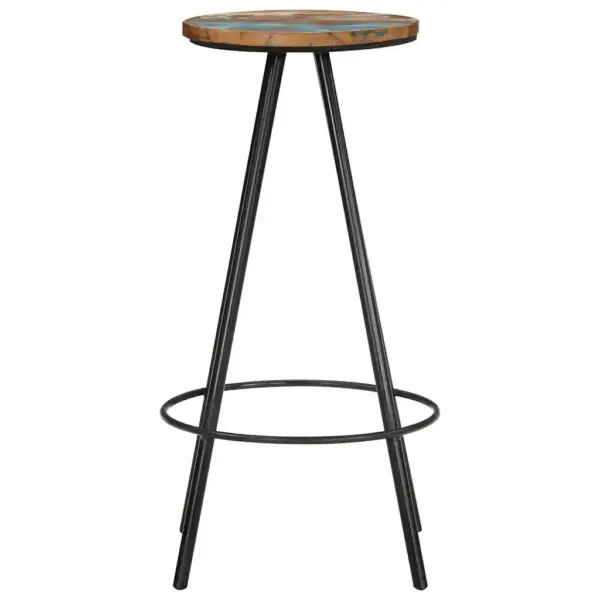 Tööstusliku stiiliga baaripukid, taaskasutatud puit ja teras, 4 tk, 30 x 76 cm – 3