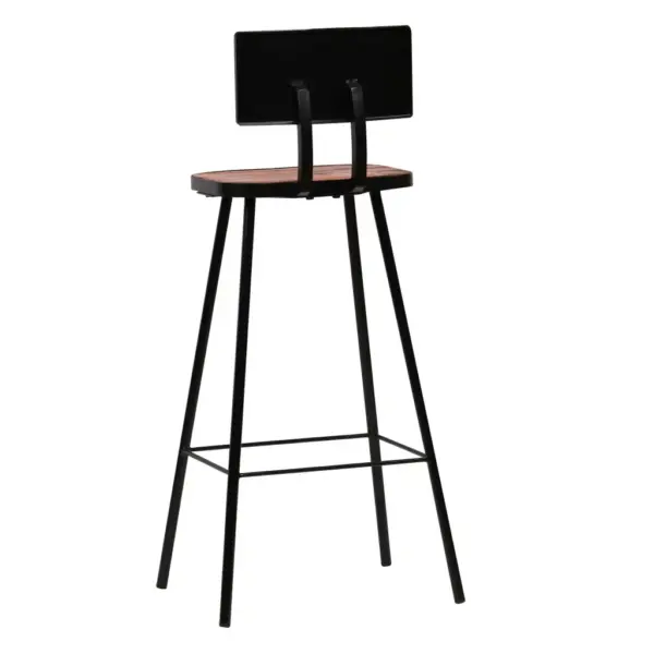 Tööstusliku stiiliga baaritoolid seljatoega, taaskasutatud puit ja terasraam, 4 tk, 45 x 36 x 99 cm – 4