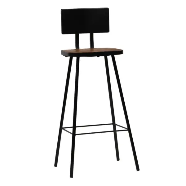 Taaskasutatud puidust baaritoolid terasraamil, 4 tk, 45 x 36 x 99 cm - 9