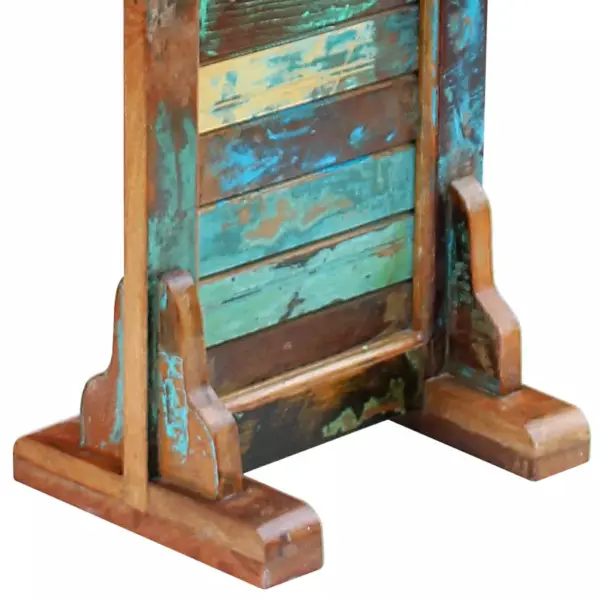Pikk taaskasutatud puidust esikupeegel sahtliga, mitmevärviline, 47 x 23 x 180 cm – 8