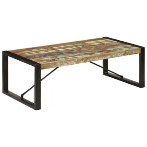 Tööstusliku stiiliga kohvilaud taaskasutatud puidust, 120 x 60 x 40 cm