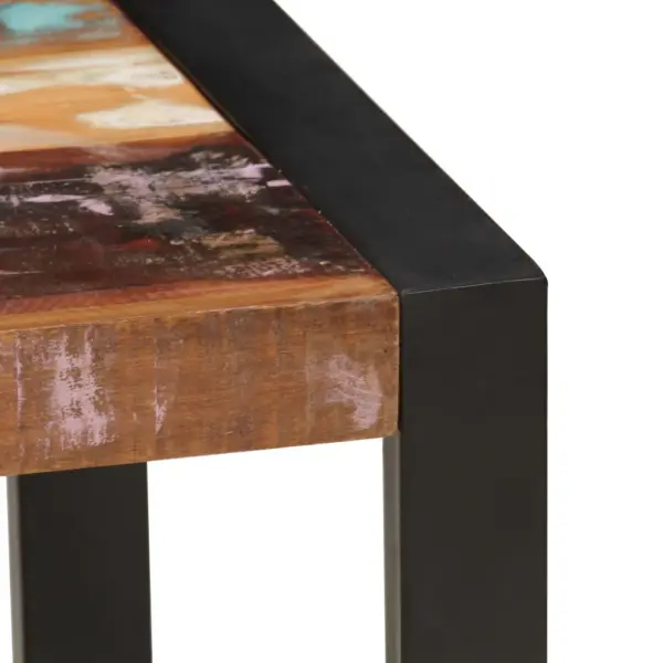 Tööstusliku stiiliga kohvilaud taaskasutatud puidust, 120 x 60 x 40 cm – 4