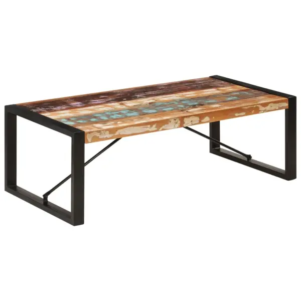 Tööstusliku stiiliga kohvilaud taaskasutatud puidust, 120 x 60 x 40 cm – 8