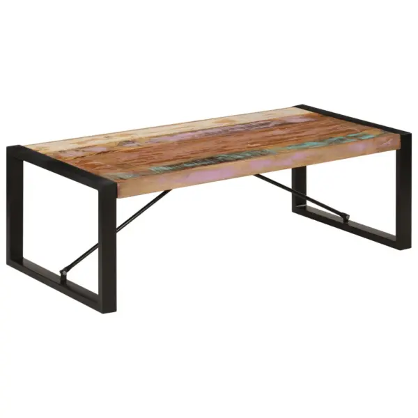 Tööstusliku stiiliga kohvilaud taaskasutatud puidust, 120 x 60 x 40 cm – 10