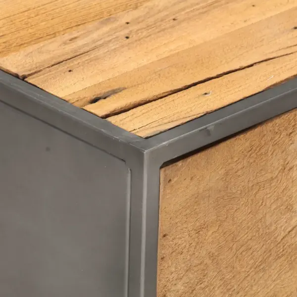 Tööstuslik kohvilaud taaskasutatud puidust, 2 sahtliga, 90 x 50 x 35 cm – 6