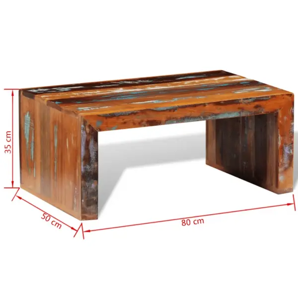 Retrostiilis kohvilaud taaskasutatud täispuidust, mitmevärviline, 80 x 50 x 35 cm – 7