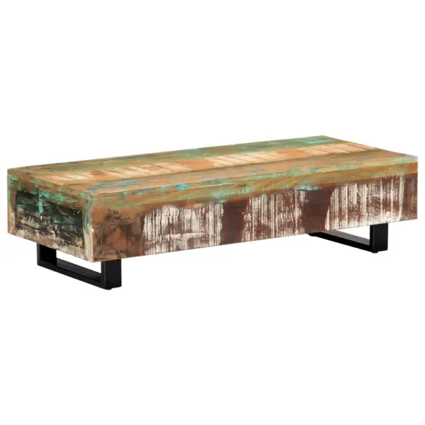 Madala profiiliga kohvilaud taaskasutatud puidust ja terasest, 120 x 50 x 30 cm - 10