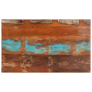 Ristkülikukujuline taaskasutatud puidust lauaplaat, mitmevärviline, 100 x 60 cm, 15–16 mm, kahe puidust tugeliistuga