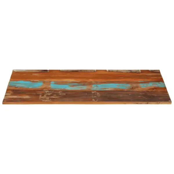 Ristkülikukujuline taaskasutatud puidust lauaplaat, mitmevärviline, 100 x 60 cm, 15–16 mm, kahe puidust tugeliistuga – 2