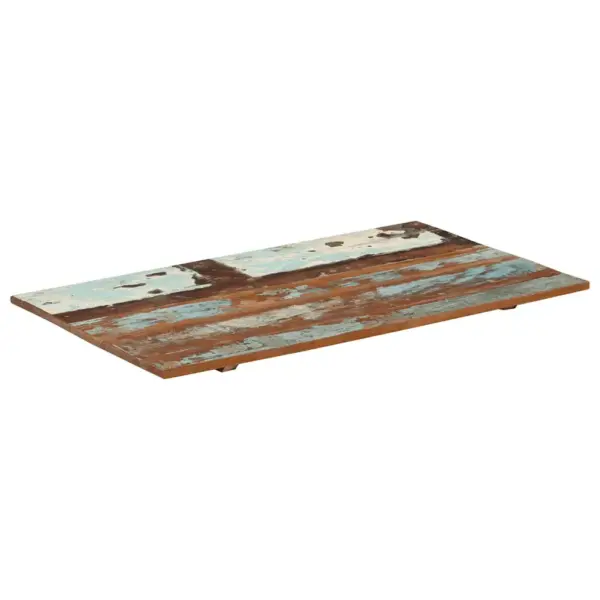 Ristkülikukujuline taaskasutatud puidust lauaplaat, mitmevärviline, 100 x 60 cm, 15–16 mm, kahe puidust tugeliistuga – 3