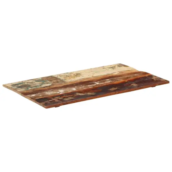 Ristkülikukujuline taaskasutatud puidust lauaplaat, mitmevärviline, 100 x 60 cm, 15–16 mm, kahe puidust tugeliistuga – 4