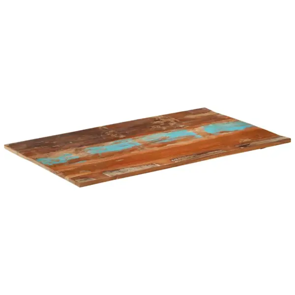 Ristkülikukujuline taaskasutatud puidust lauaplaat, mitmevärviline, 100 x 60 cm, 15–16 mm, kahe puidust tugeliistuga – 5
