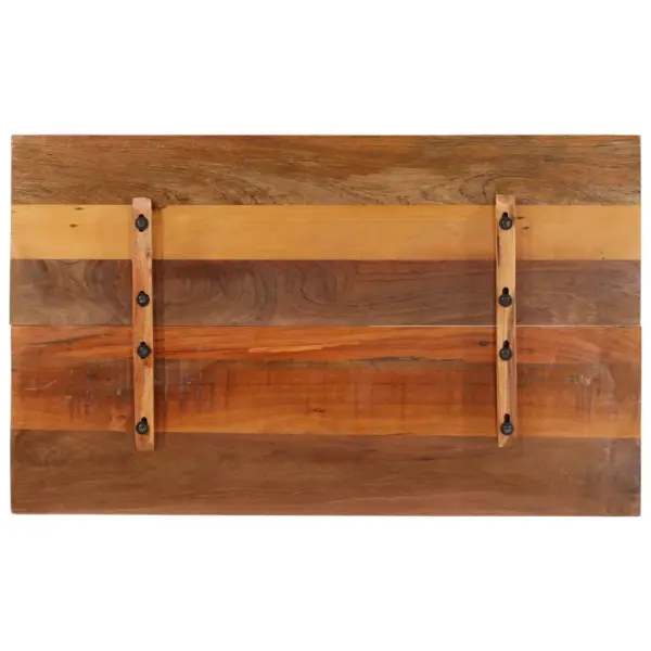 Ristkülikukujuline taaskasutatud puidust lauaplaat, mitmevärviline, 100 x 60 cm, 15–16 mm, kahe puidust tugeliistuga – 6