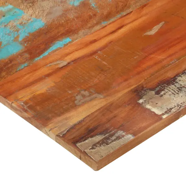 Ristkülikukujuline taaskasutatud puidust lauaplaat, mitmevärviline, 100 x 60 cm, 15–16 mm, kahe puidust tugeliistuga – 9
