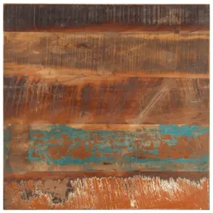 Ruudukujuline lauaplaat taaskasutatud puidust, 60 x 60 cm, 25–27 mm, mitmevärviline
