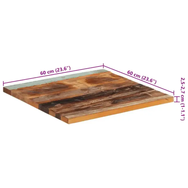Ruudukujuline lauaplaat taaskasutatud puidust, 60 x 60 cm, 25–27 mm, mitmevärviline – 10
