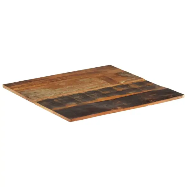 Ruudukujuline taaskasutatud täispuidust lauaplaat, 70 x 70 cm, 15–16 mm, mitmevärviline – 4