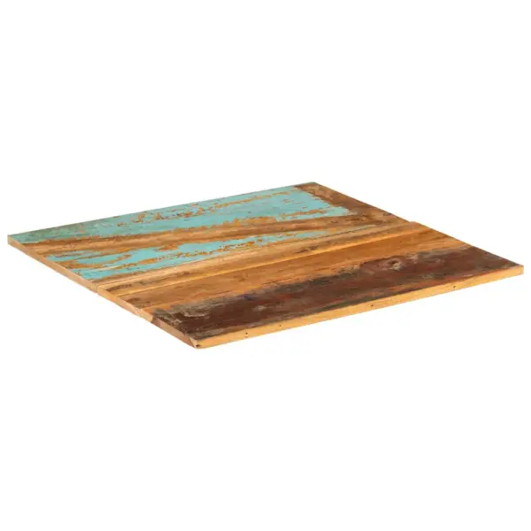 Ruudukujuline taaskasutatud täispuidust lauaplaat, 70 x 70 cm, 15–16 mm, mitmevärviline – 5
